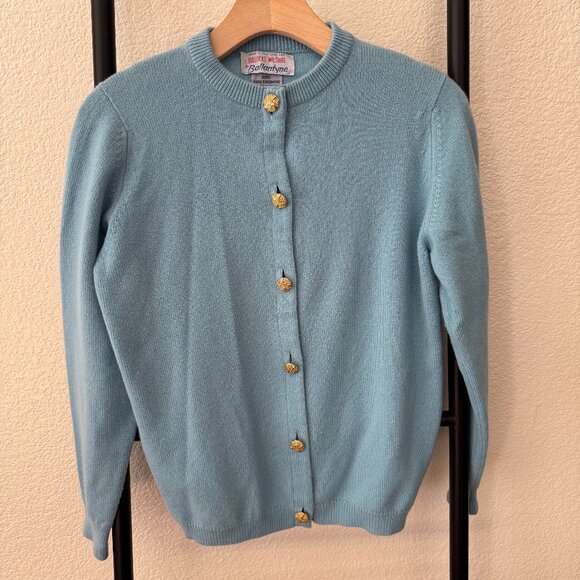 Vintage Light Blue Ballantyne Cashmere Cardigan - Picture 4 of 8